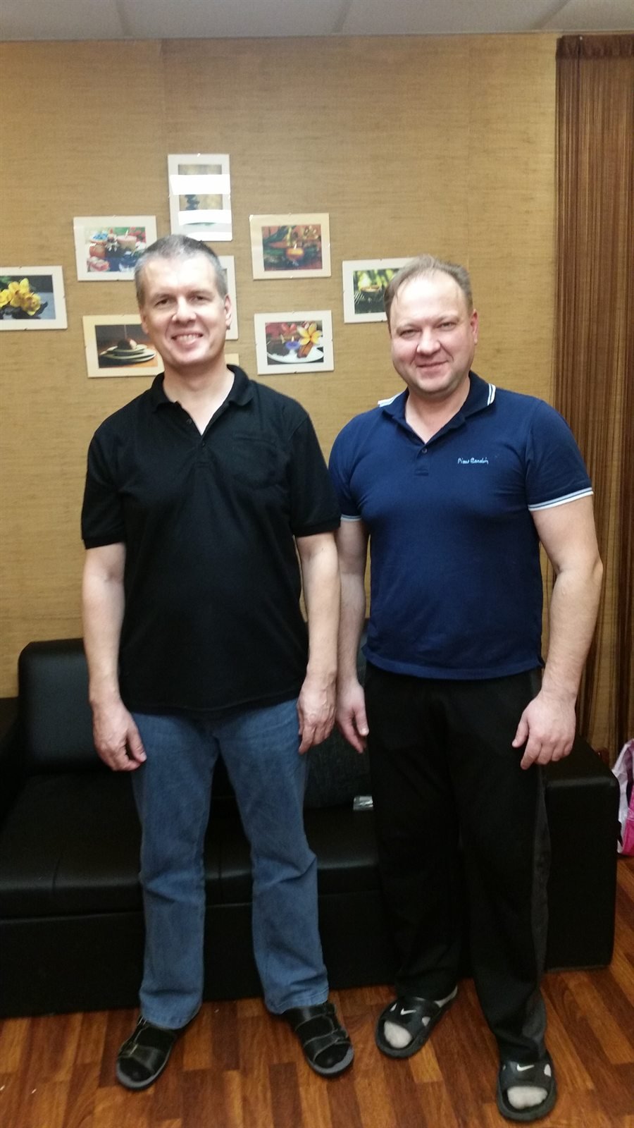 Deivis Petrušis su kūno praktikų mokytoju